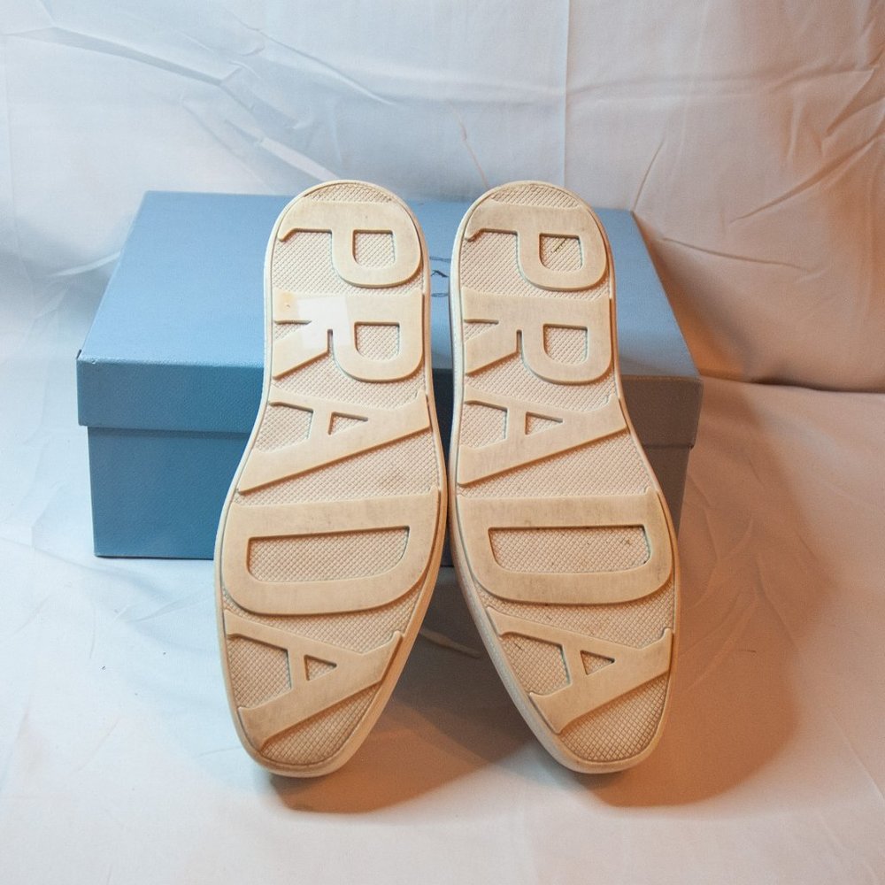 Prada White Leather Wingtip Oxfords - Picture 12 of 13